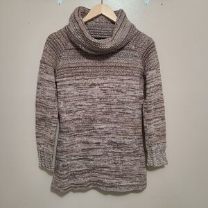 Willi Smith Neutral Brown & Tan Cowl Neck Sweater
